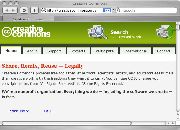 Creative Commonsトップページ